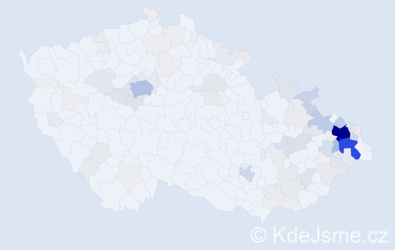 Příjmení: 'Strakoš', počet výskytů 542 v celé ČR