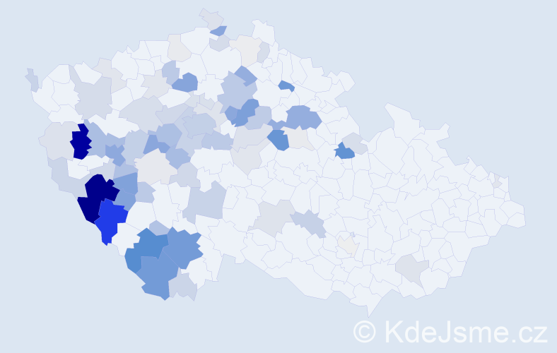 Příjmení: 'Kalistová', počet výskytů 296 v celé ČR