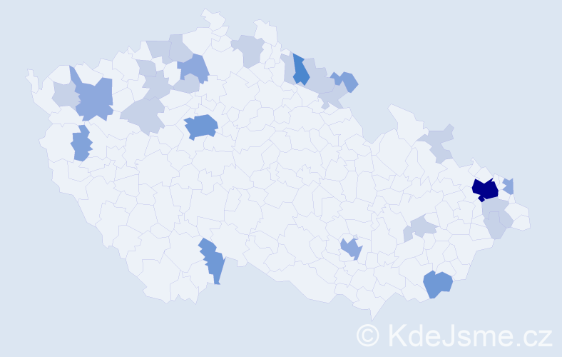 Příjmení: 'Šusteková', počet výskytů 59 v celé ČR