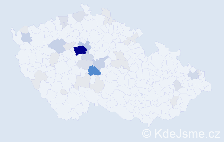 Příjmení: 'Kapek', počet výskytů 120 v celé ČR