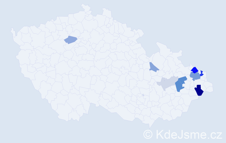 Příjmení: 'Platek', počet výskytů 25 v celé ČR