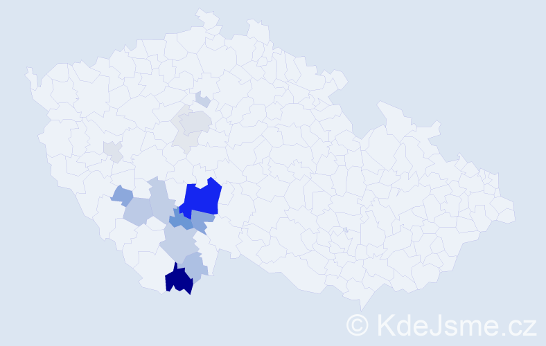 Příjmení: 'Drhovská', počet výskytů 57 v celé ČR