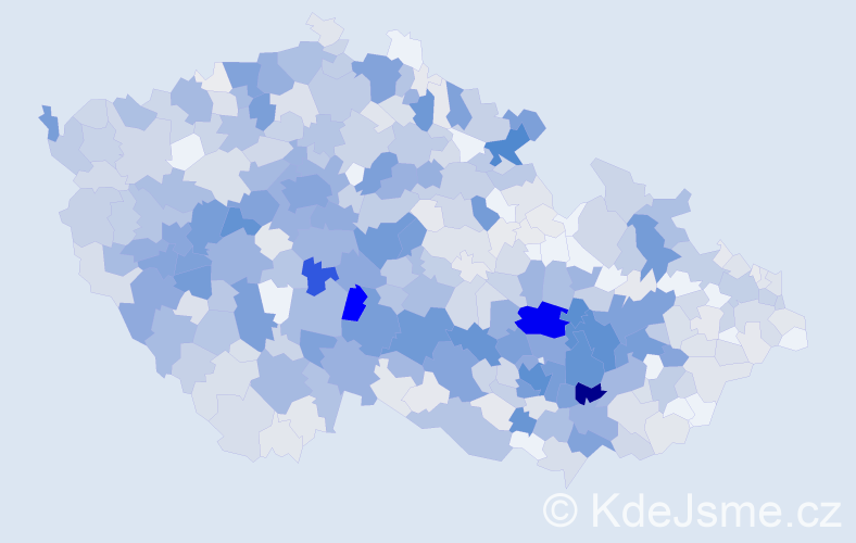 Příjmení: 'Vlach', počet výskytů 2635 v celé ČR