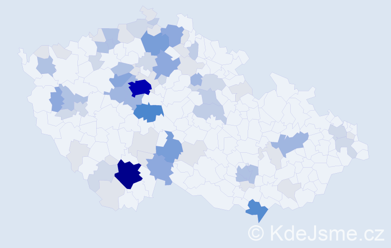 Příjmení: 'Mádl', počet výskytů 244 v celé ČR