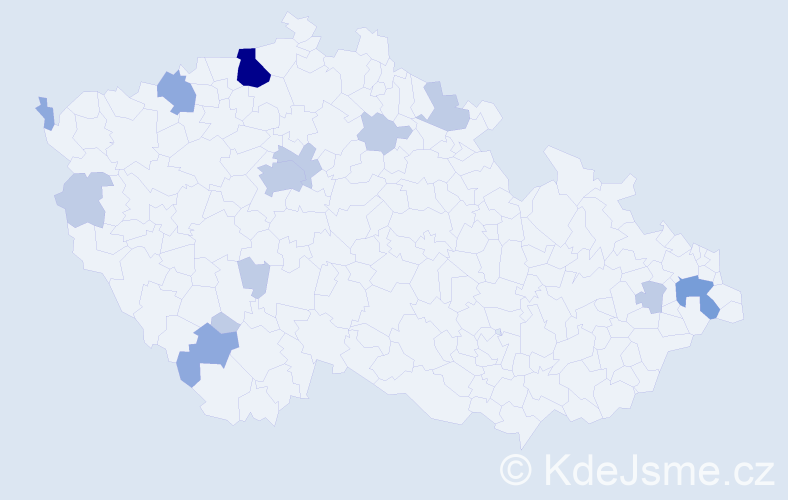 Příjmení: 'Tatayová', počet výskytů 27 v celé ČR
