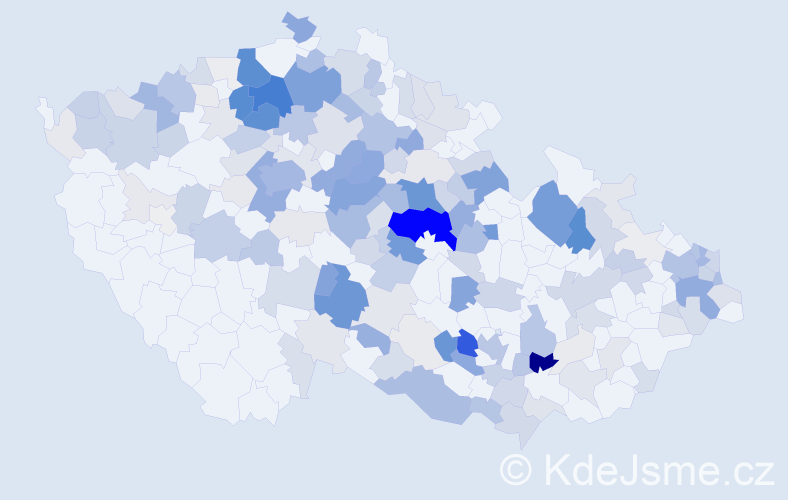 Příjmení: 'Skokanová', počet výskytů 668 v celé ČR
