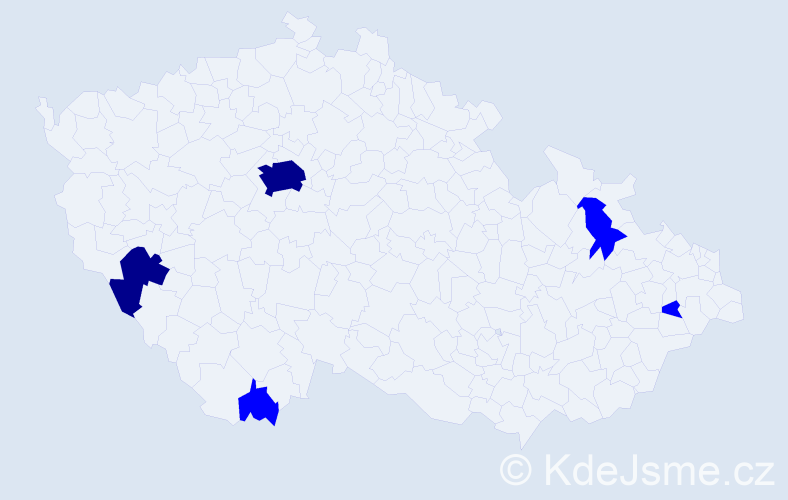 Příjmení: 'Pesel', počet výskytů 7 v celé ČR