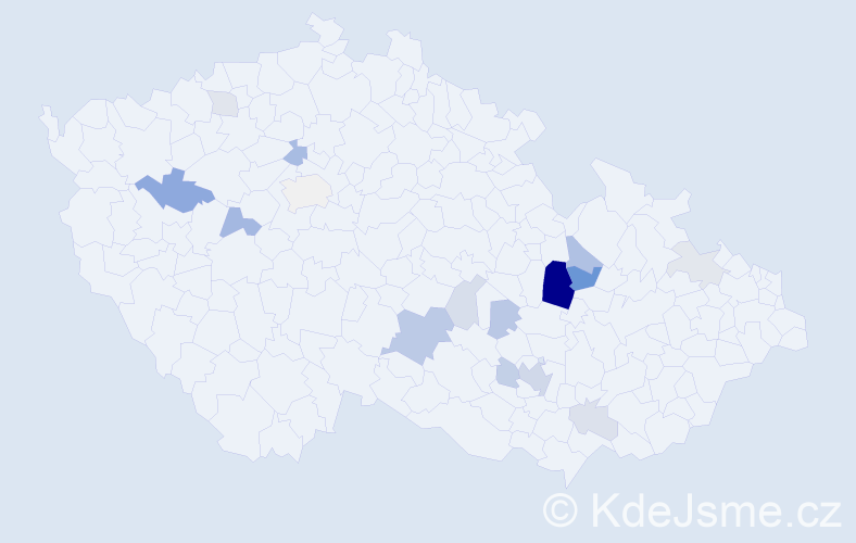 Příjmení: 'Rovnerová', počet výskytů 41 v celé ČR