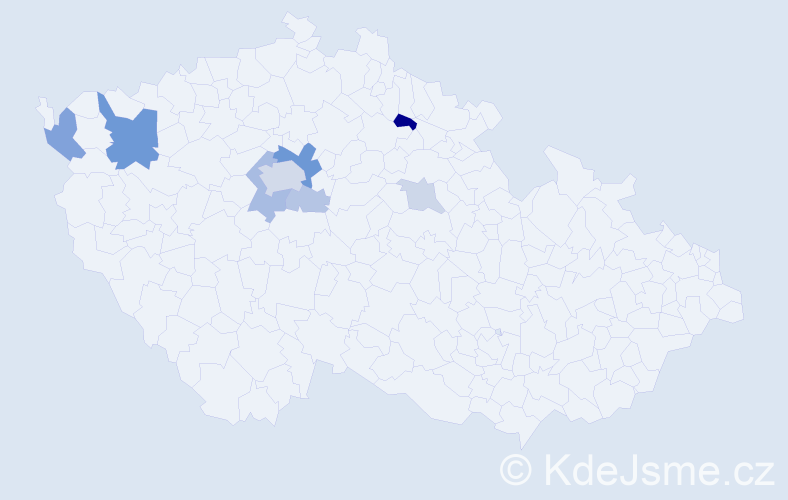 Příjmení: 'Ostenová', počet výskytů 22 v celé ČR
