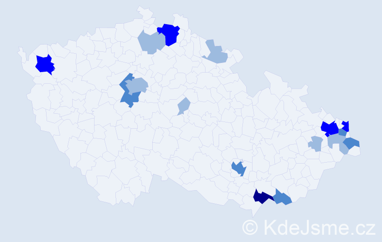 Příjmení: 'Horniak', počet výskytů 32 v celé ČR