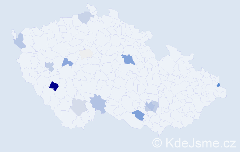 Příjmení: 'Mácalová', počet výskytů 23 v celé ČR