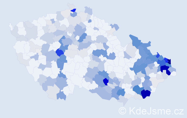 Příjmení: 'Kolková', počet výskytů 874 v celé ČR