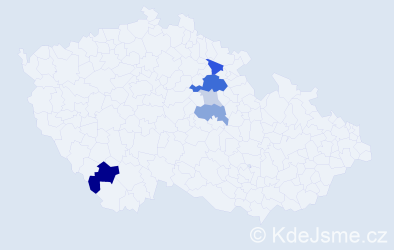 Příjmení: 'Parajová', počet výskytů 16 v celé ČR