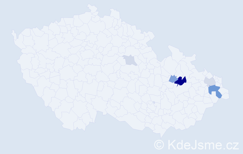 Příjmení: 'Sajdáková', počet výskytů 13 v celé ČR