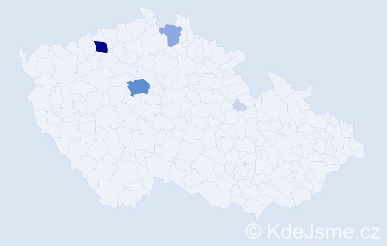Příjmení: 'Biliová', počet výskytů 23 v celé ČR