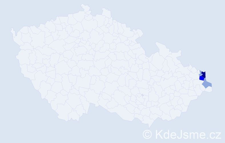 Příjmení: 'Szkwarová', počet výskytů 13 v celé ČR