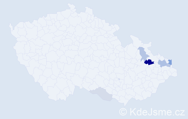 Příjmení: 'Moskálová', počet výskytů 17 v celé ČR