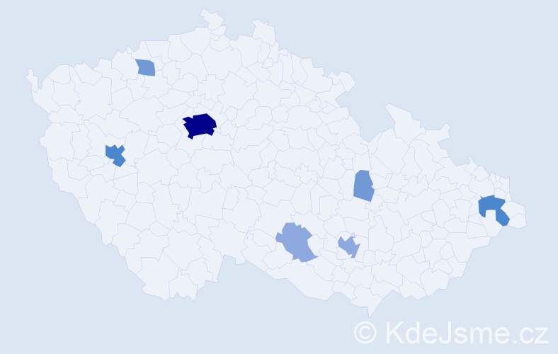 Příjmení: 'Hassanová', počet výskytů 18 v celé ČR