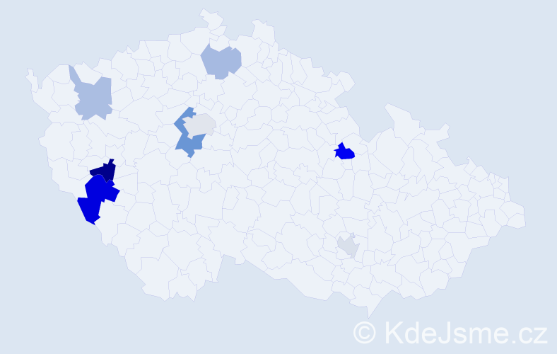 Příjmení: 'Zdrahal', počet výskytů 16 v celé ČR