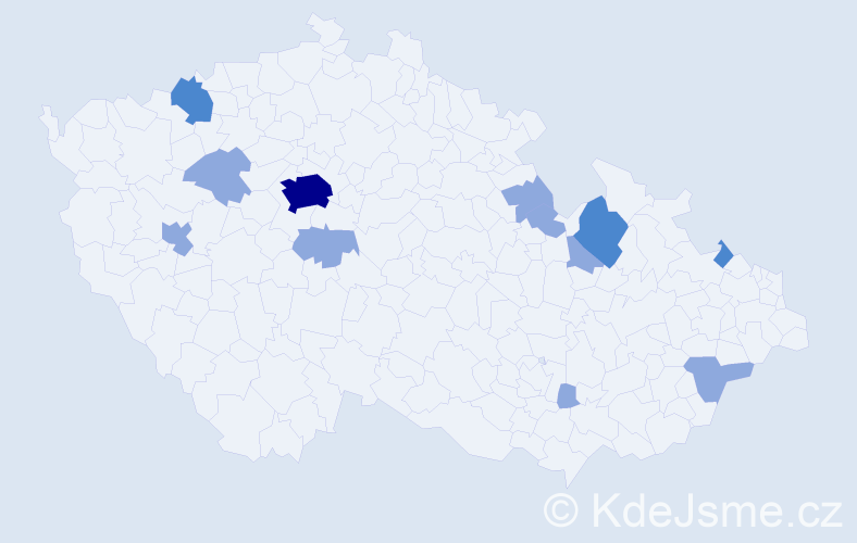 Příjmení: 'Csölle', počet výskytů 19 v celé ČR