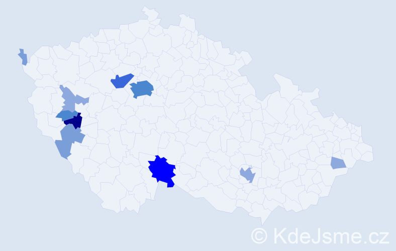 Příjmení: 'Hořká', počet výskytů 29 v celé ČR