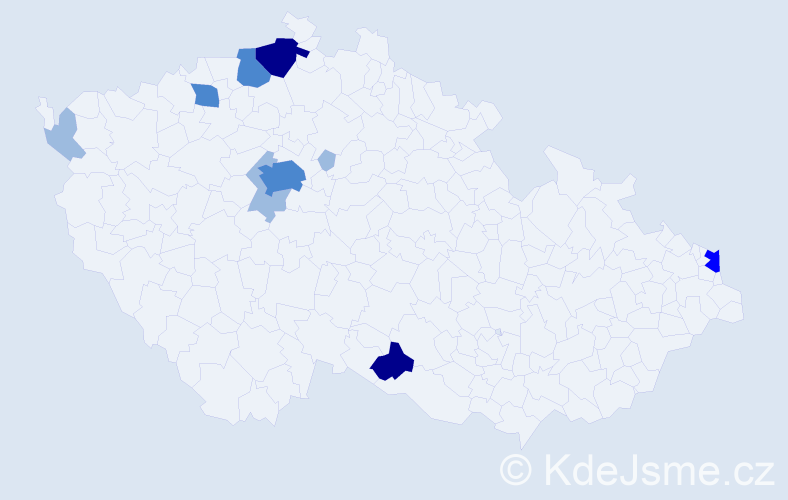 Příjmení: 'Andrejkovič', počet výskytů 20 v celé ČR