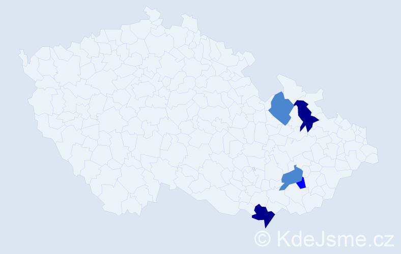 Příjmení: 'Pafka', počet výskytů 10 v celé ČR
