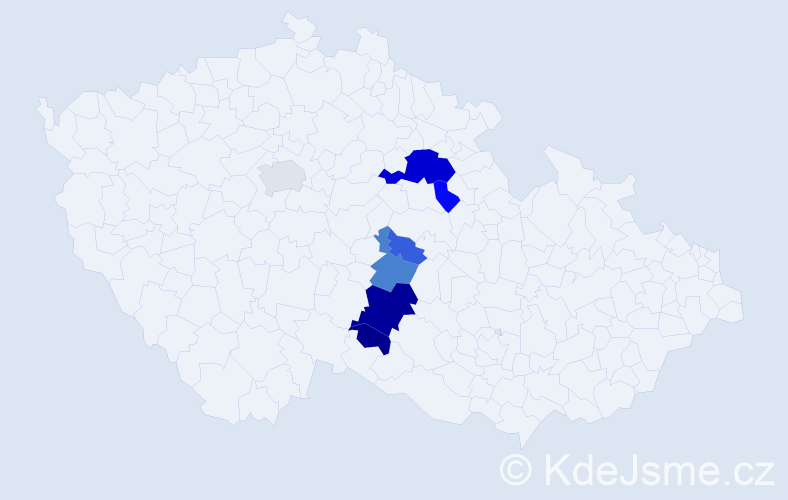Příjmení: 'Freibauerová', počet výskytů 20 v celé ČR