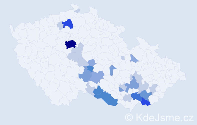 Příjmení: 'Pojezná', počet výskytů 81 v celé ČR