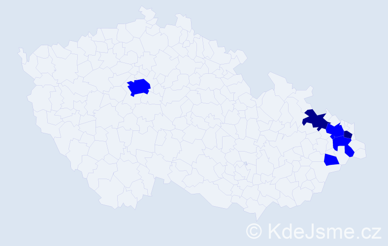 Příjmení: 'Bretzová', počet výskytů 8 v celé ČR