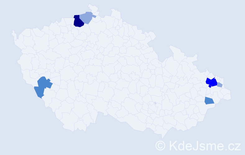 Příjmení: 'Lukačiková', počet výskytů 15 v celé ČR