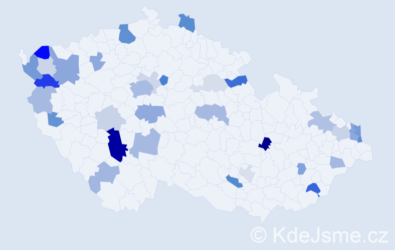 Příjmení: 'Bernáth', počet výskytů 91 v celé ČR