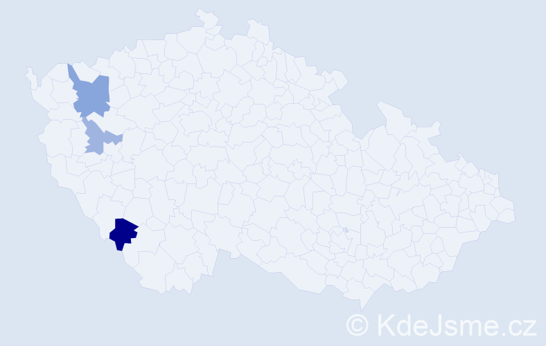 Příjmení: 'Kübelbecková', počet výskytů 5 v celé ČR