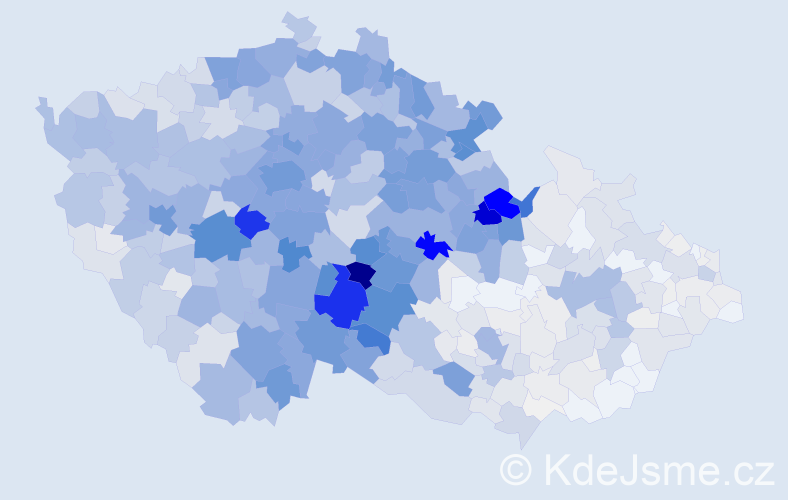 Příjmení: 'Vacek', počet výskytů 4789 v celé ČR