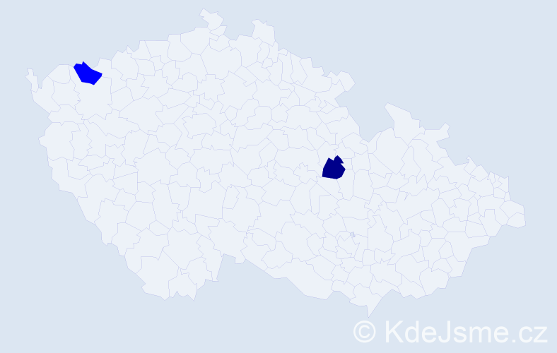 Příjmení: 'Vanatová', počet výskytů 5 v celé ČR