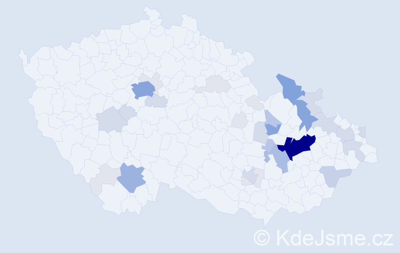 Příjmení: 'Nepožitková', počet výskytů 116 v celé ČR