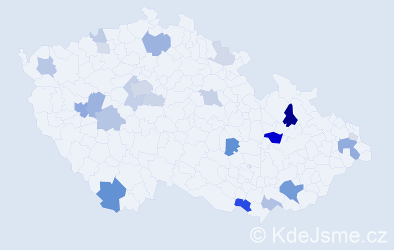 Příjmení: 'Procháska', počet výskytů 65 v celé ČR
