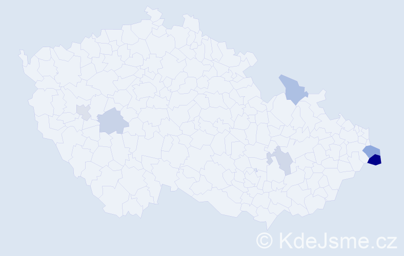 Příjmení: 'Mrazková', počet výskytů 10 v celé ČR