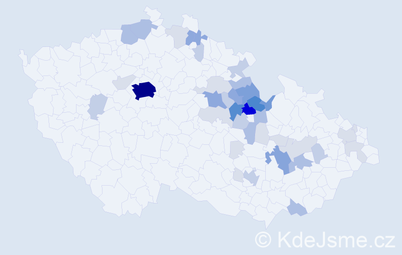 Příjmení: 'Šponar', počet výskytů 143 v celé ČR