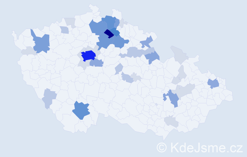 Příjmení: 'Peldová', počet výskytů 122 v celé ČR