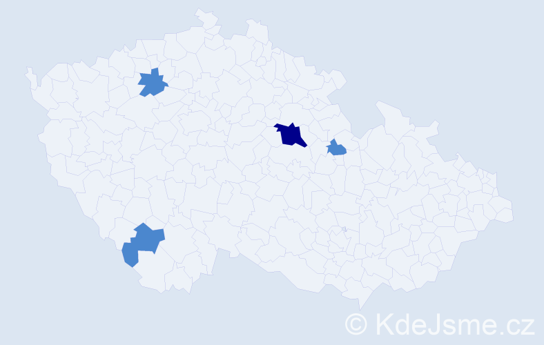 Příjmení: 'Bankovová', počet výskytů 10 v celé ČR
