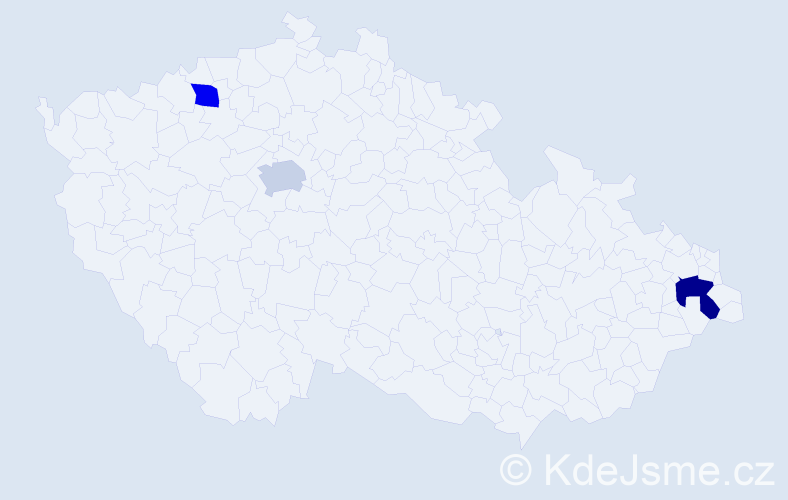 Příjmení: 'Dudiaková', počet výskytů 7 v celé ČR