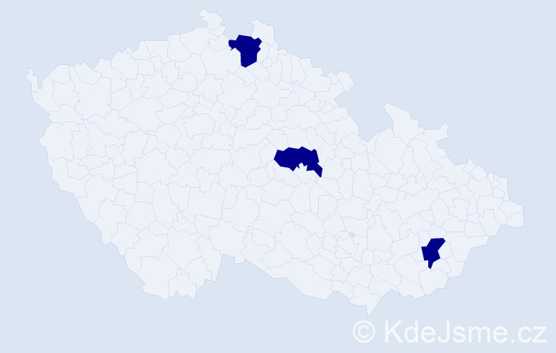 Příjmení: 'Kanderál', počet výskytů 6 v celé ČR