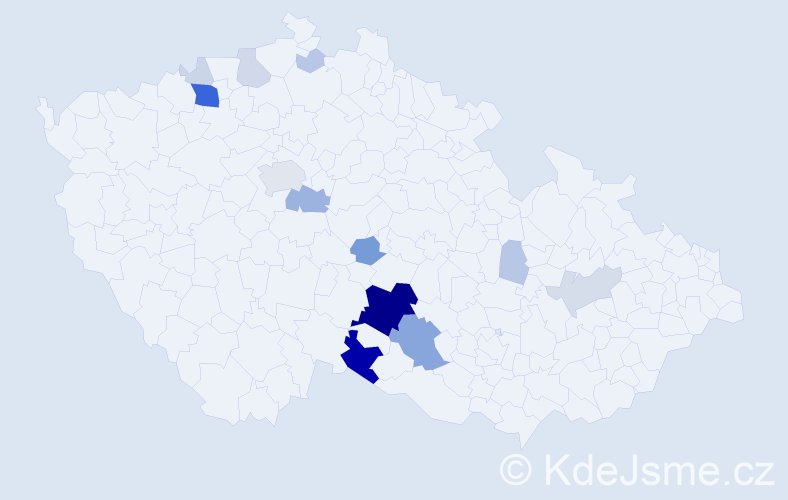 Příjmení: 'Antonů', počet výskytů 69 v celé ČR