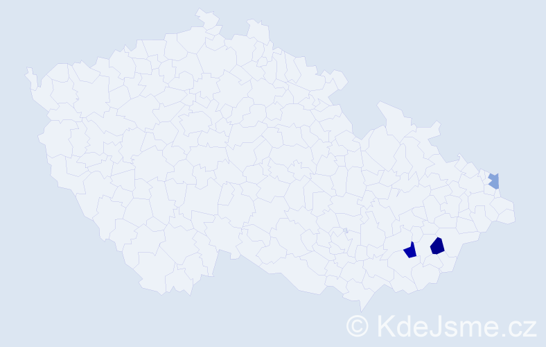 Příjmení: 'Boršická', počet výskytů 4 v celé ČR
