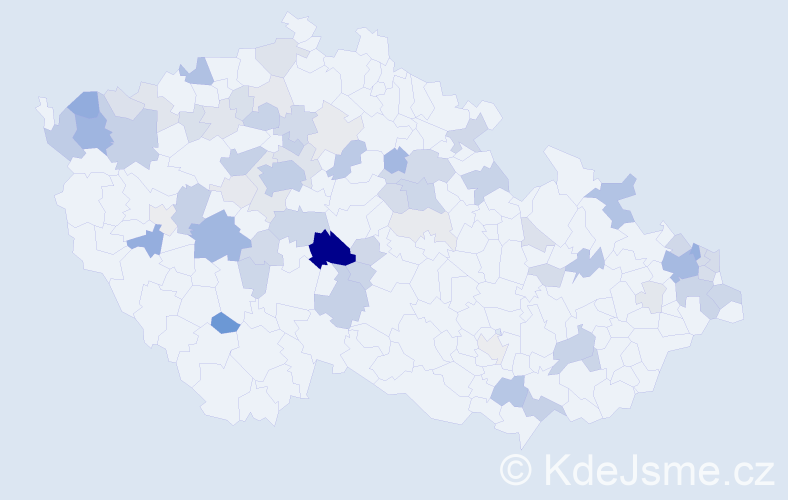 Příjmení: 'Kot', počet výskytů 237 v celé ČR