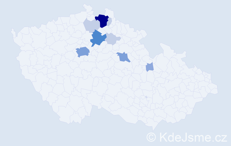 Příjmení: 'Zeler', počet výskytů 27 v celé ČR