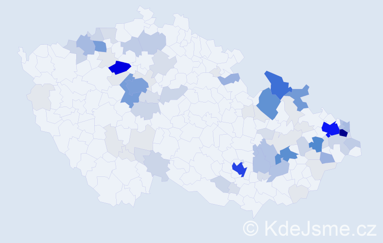 Příjmení: 'Pokuta', počet výskytů 368 v celé ČR