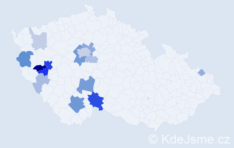 Příjmení: 'Lešetická', počet výskytů 48 v celé ČR