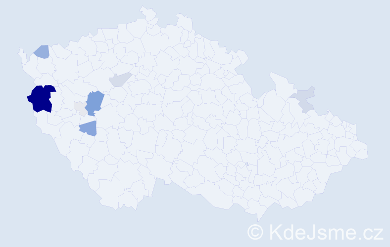 Příjmení: 'Terela', počet výskytů 25 v celé ČR